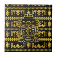Máscara maia do Inca asteca Dourado
