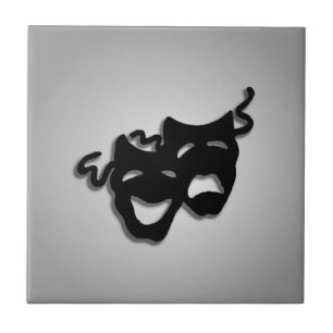 Azulejo De Cerâmica Máscaras de Teatro de Comédia e Tragédia