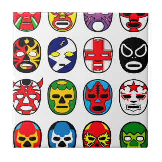 Azulejo De Cerâmica Máscaras mexicanas da luta de Lucha Libre Luchador