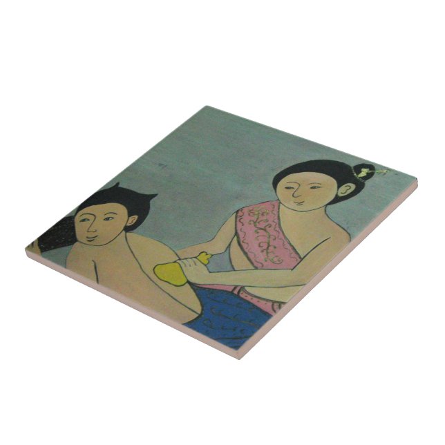 Azulejo De Cerâmica Massagem tradicional tailandesa (Lateral)