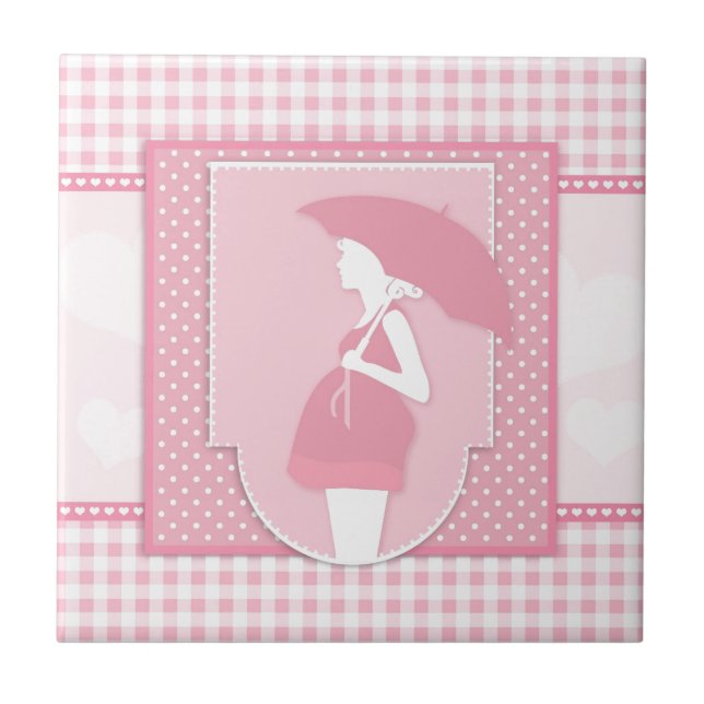 Azulejo De Cerâmica maternidade rosa (Frente)