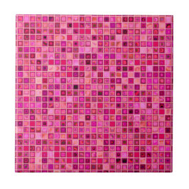 Azulejo De Cerâmica Matizes De Padrão De Azulejo Mosaico Rosa Escuro, 