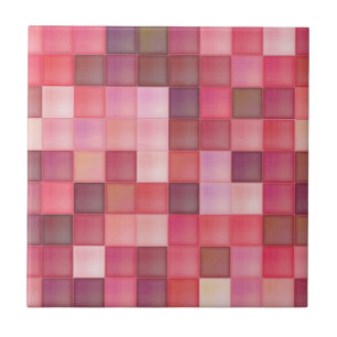 Azulejo De Cerâmica Matizes de Pink Mosaico com Padrões