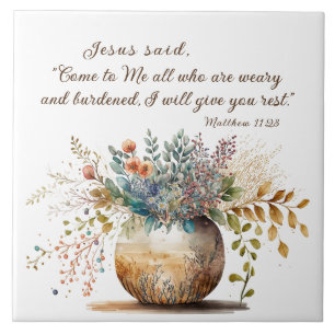 Azulejo De Cerâmica Matthew 11:28 Jesus disse, venha a mim Bíblia Vers