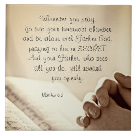 Azulejo De Cerâmica Matthew 6:6 Quando você reza Bíblia cristã Verso