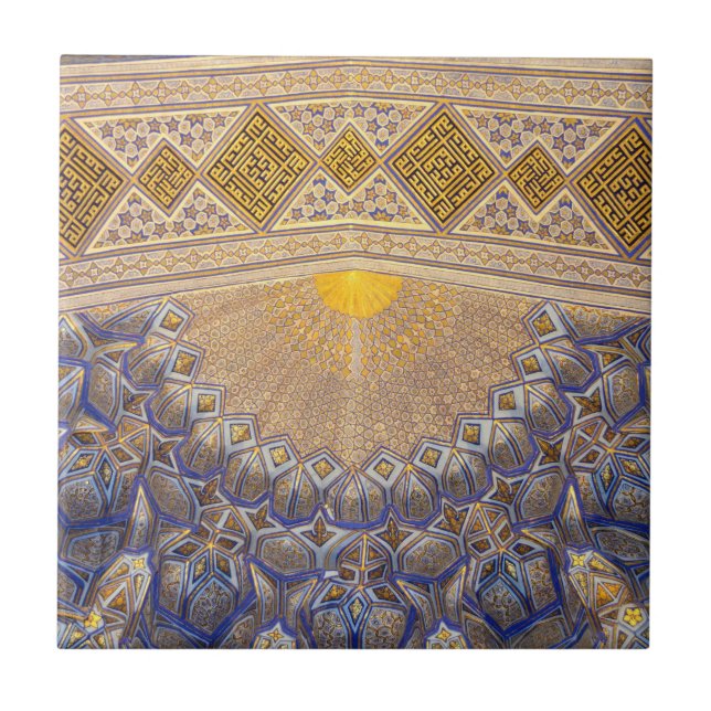 Azulejo De Cerâmica Mausoléu de Timur em Samarkand, Usbequistão (Frente)