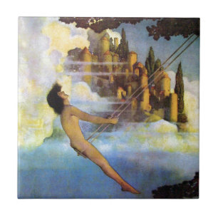 Azulejo De Cerâmica Maxfield Parrish o livro Dinky do vintage do