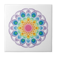 Maximalista Rainbow Floral Fountain Dot Mandala