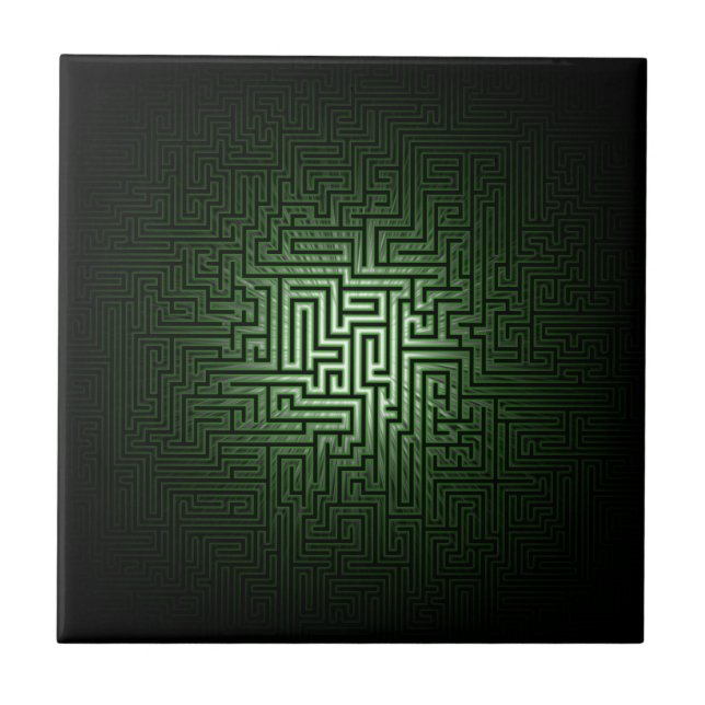 Azulejo De Cerâmica Maze Verde (Frente)