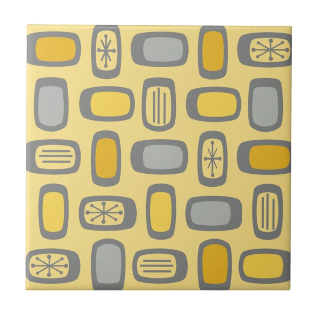 Azulejo De Cerâmica MCM Arredondado do meio século retângulo Cinzas am (Frente)