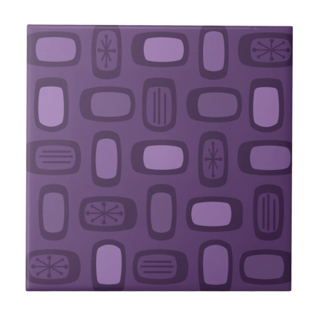 Azulejo De Cerâmica MCM Arredondado do meio século Retângulo Escuro Ro (Frente)