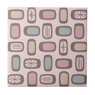 Azulejo De Cerâmica MCM de meio século, Retângulos arredondados, Paste