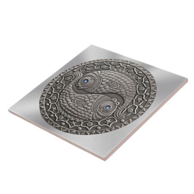 Azulejo De Cerâmica Medalhão dos peixes (Lateral)