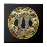 Azulejo De Cerâmica Medalhão Gilded Asiático pelo Vision Studio<br><div class="desc">Impressão único de um medalhão asiático dourado pelo Vision Studio. Um arco-íris de cores autóctones acariciam o olho,  dando ao medalhão uma sensação quente contra o fundo preto. Pegue sua cópia hoje!</div>