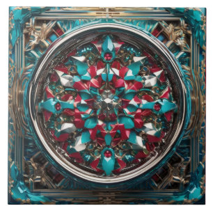 Azulejo De Cerâmica Medalhão Intricate Abstrato