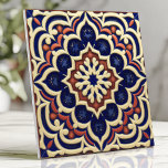 Azulejo De Cerâmica Medallion Cobalt Blue Terracotta<br><div class="desc">Traga a beleza vibrante do design marroquino para sua casa com este azulejo de cerâmica impressionante. O design apresenta um intrincado padrão de medalhão estelar em azul cobalto, vermelho terracota e amarelo cremoso, criando um olhar ousado e exótico. Esse azulejo é perfeito para adicionar um toque de estilo global a...</div>
