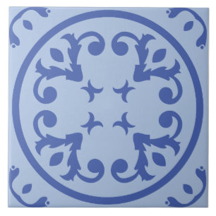 Azulejo De Cerâmica Medallion Scroll