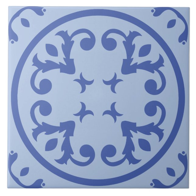 Azulejo De Cerâmica Medallion Scroll (Frente)
