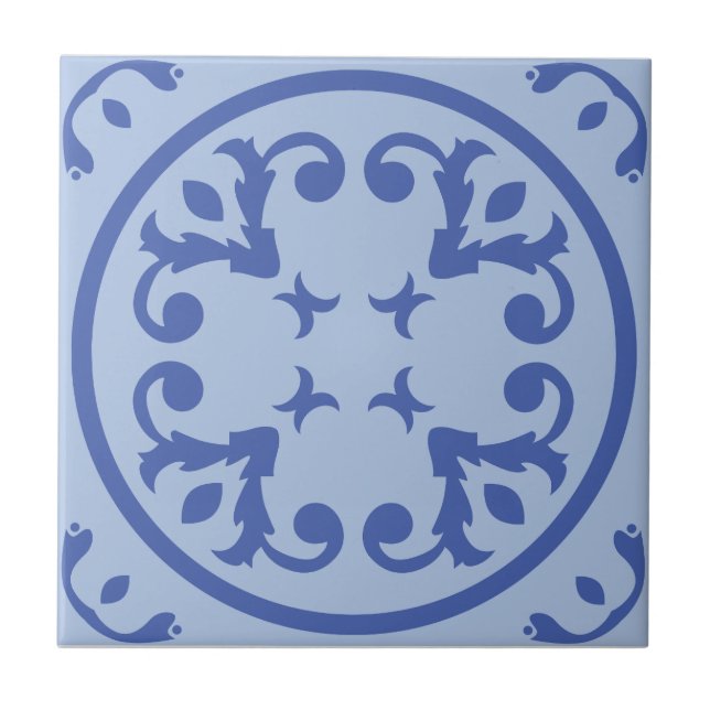 Azulejo De Cerâmica Medallion Scroll (Frente)