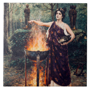 Azulejo De Cerâmica Medea Preparando sua Poção –