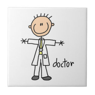 Azulejo De Cerâmica Médico Boneco de Palito