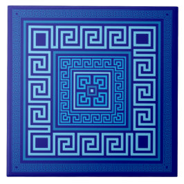 Azulejo De Cerâmica Medidor Grego - Chave Grego - Sombras do azul