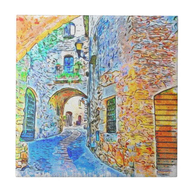 Azulejo De Cerâmica Medieval Cêntica abstrato (Frente)