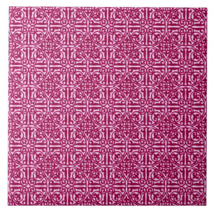 Azulejo De Cerâmica Medieval Damask Fleur-de-lis, vinho burgundy