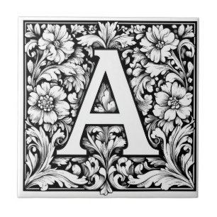 Azulejo De Cerâmica Medieval Iluminada - Letra A