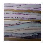 Azulejo De Cerâmica Médio de Agate Roxo-Moderno<br><div class="desc">Estes tons de joias maravilhosos adicionam um toque de romance moderno a qualquer casa. Estes fazem sotaques de azulejo de excelente ou azulejos de backsplash,  Este design de tinta vem de uma pintura original que criei em 2021.</div>