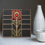 Azulejo De Cerâmica Médio de Flor Laranja Abstrato Geométrica<br><div class="desc">Este belo azulejo cerâmico moderno do século médio é uma homenagem amorosa ao famoso movimento Artes e Artesanatos. Especialmente trabalhado no nosso workshop de Barcelona, ele apresenta formas abstrato simétricas e imita o fascínio cativante dos azulejos alivios modernos do século médio. Os designs simétricos ecoam um equilíbrio harmonioso, a expressão...</div>