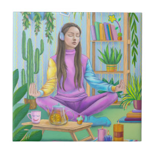 Azulejo De Cerâmica Meditação