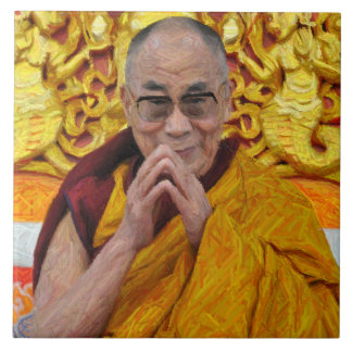 Azulejo De Cerâmica Meditação Budista do Dalai Lama