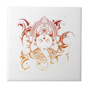 Azulejo De Cerâmica Meditação de Yoga de Lord Ganesha India
