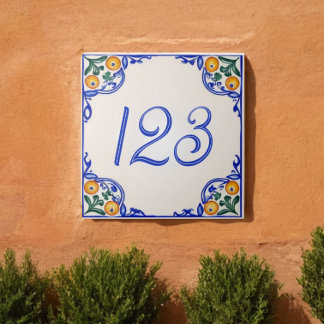 Azulejo De Cerâmica Mediterranean House Number – Arancia