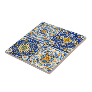 Azulejo De Cerâmica Mediterranean Tile Bloom