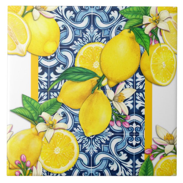 Azulejo De Cerâmica Mediterranean Traditional Pattern (Frente)