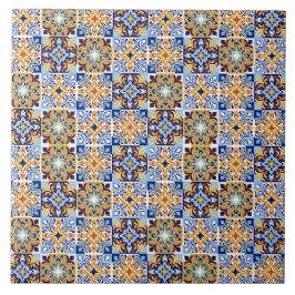Azulejo De Cerâmica Mediterrâneo azul e marrom