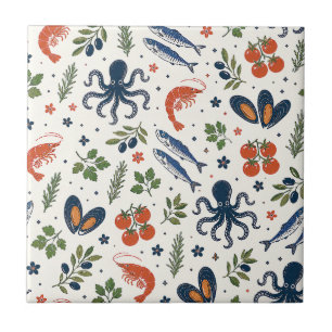 Azulejo De Cerâmica Mediterrâneo, Decoração de Parede Azul Costeira, E