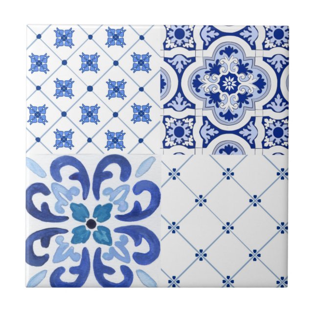Azulejo De Cerâmica Mediterrâneo,estilo Amalfi,quadrados simples       (Frente)