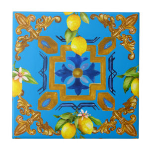 Azulejo De Cerâmica Mediterrâneo,majolica,azulejos,limões,citrinos