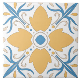 Azulejo De Cerâmica Mediterranéu Laranja Azul Rosa Floral andalousie