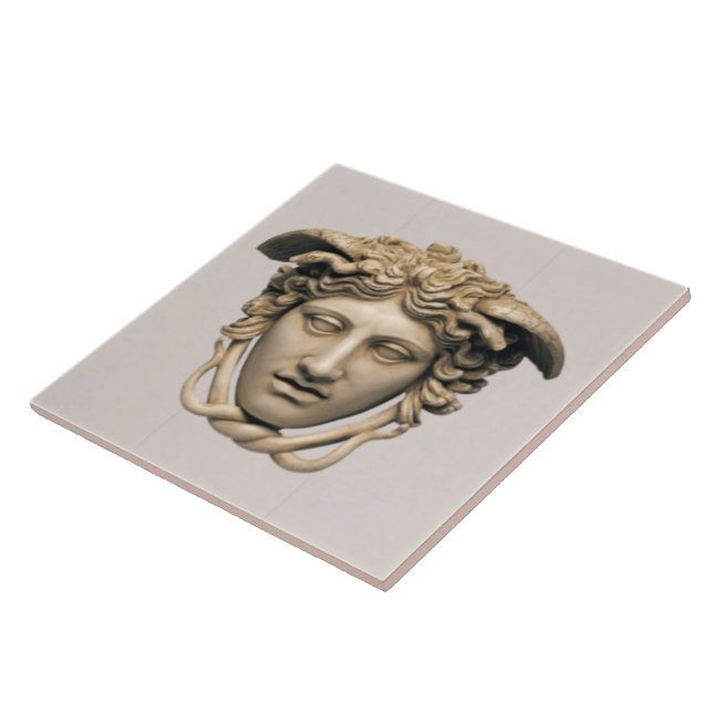 Azulejo De Cerâmica Medusa de Pedra Bege  (Lateral)