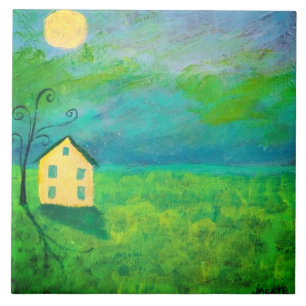 Azulejo De Cerâmica Meio da pintura de Abstrato do nada