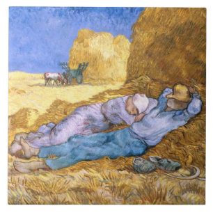 Azulejo De Cerâmica Meio-dia de Vincent van Gogh , o Siesta, após o