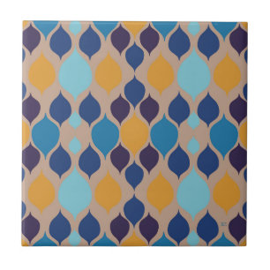 Azulejo De Cerâmica Meio século 1960s bege geométrico