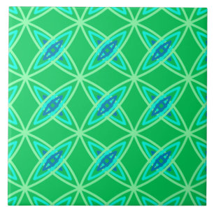 Azulejo De Cerâmica Meio século Atômica Moderno de Impressão - Jade