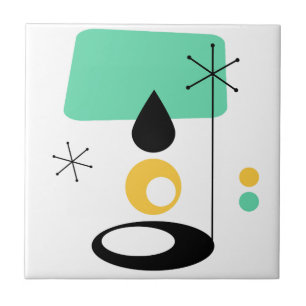 Azulejo De Cerâmica meio século azul-design de-lâmpada moderna