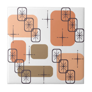 Azulejo De Cerâmica Meio século Castanho Laranja Moderno