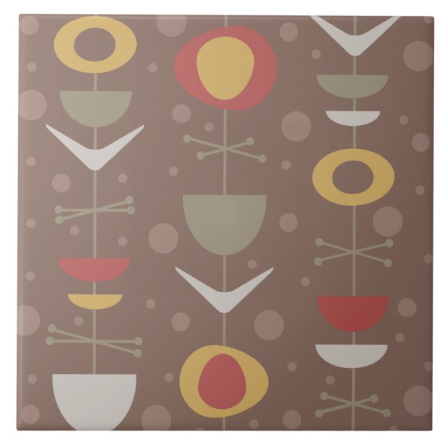 Azulejo De Cerâmica Meio século Castanho Moderno (Frente)